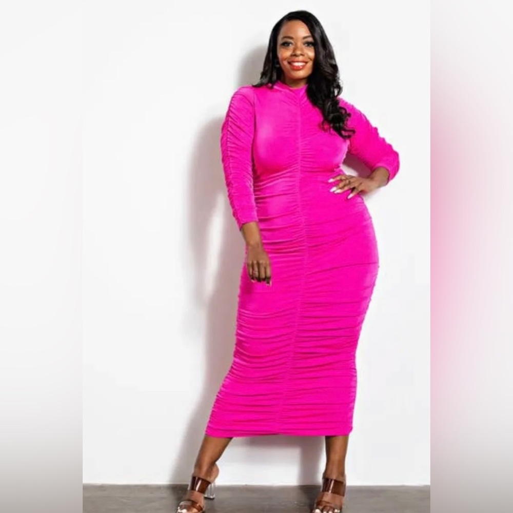 Ruched Midi Dress